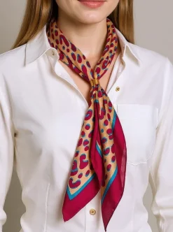 Chusty / Apaszki / Szaliki^Royalfashion Apollonia Szalik Damski z Modnym Wzorem – 100% Poliester Eleganza Bordowy