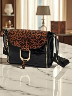 Małe Torebki^Royalfashion Athena Nero - stylowa torebka damska lakierowana z panterką czarny