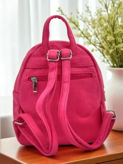 Plecaki^Royalfashion Aurelia Fuksja Plecak Skóra Ekologiczna Królewska Moda Damski 25x25cm Fuksjowy