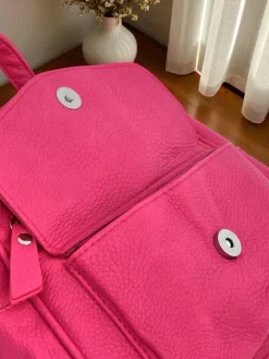 Plecaki^Royalfashion Aurelia Fuksja Plecak Skóra Ekologiczna Królewska Moda Damski 25x25cm Fuksjowy