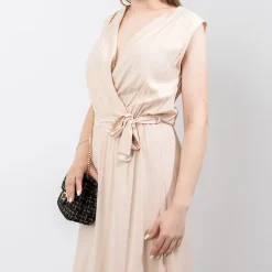 Sukienki Letnie|Sukienki Długie^Royalfashion Beżowa damska maxi sukienka - Odzież beżowy