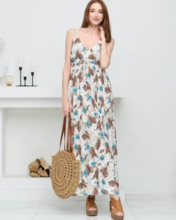 Sukienki Letnie|Sukienki Długie^Royalfashion Biała zwiewna damska sukienka maxi - Odzież biały