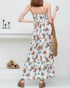 Sukienki Letnie|Sukienki Długie^Royalfashion Biała zwiewna damska sukienka maxi - Odzież biały