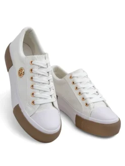 Trampki^Royalfashion Białe sneakersy damskie Aurelio Canvas Pantheria