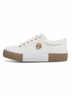 Trampki^Royalfashion Białe sneakersy damskie Aurelio Canvas Pantheria