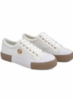 Trampki^Royalfashion Białe sneakersy damskie Aurelio Canvas Pantheria