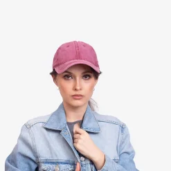 Czapki I Kapelusze^Royalfashion Bordowa jeansowa damska czapka z daszkiem - Akcesoria Bordowy