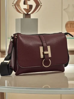 Małe Torebki^Royalfashion Bordowa Torebka Elena z Eko Skóry Bordowy