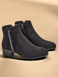 Botki Z Delikatnym Ociepleniem|Botki Na Płaskim Obcasie^Royalfashion Botki Amicus Nero Elegante na Jesień i Zimę