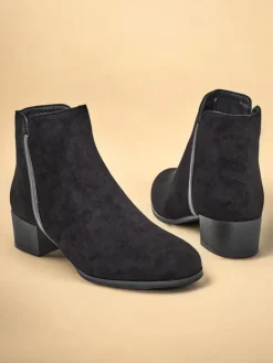 Botki Z Delikatnym Ociepleniem|Botki Na Płaskim Obcasie^Royalfashion Botki Amicus Nero Elegante na Jesień i Zimę