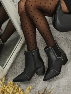 Botki Z Delikatnym Ociepleniem|Botki Na Słupku^Royalfashion Botki damskie eko skórzane na słupku Omen Glade