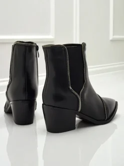 Botki Z Delikatnym Ociepleniem|Botki Na Słupku^Royalfashion Botki damskie eko skórzane na słupku Omen Glade