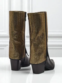 Botki Z Delikatnym Ociepleniem|Botki Na Słupku^Royalfashion Botki damskie eko skórzane na słupku z ozdobną cholewką Virelia czarny