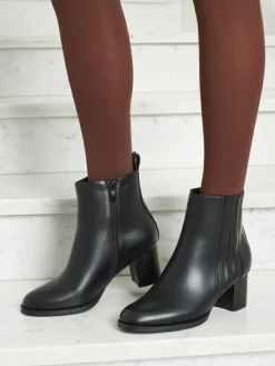 Botki Z Delikatnym Ociepleniem|Botki Na Słupku^Royalfashion Botki damskie eko skórzane na słupku Nerelle