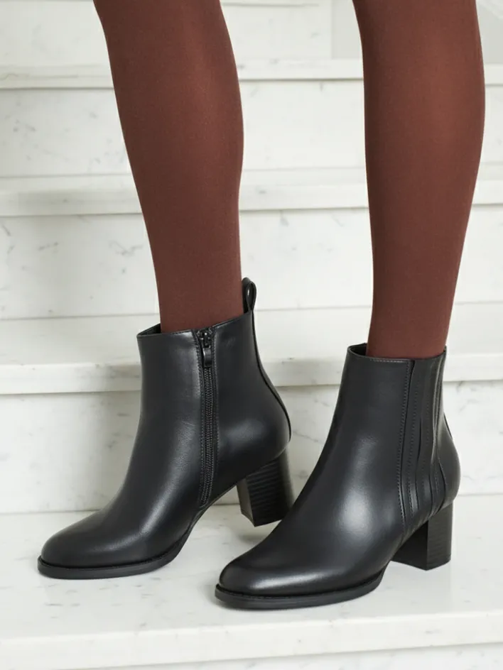 Botki Z Delikatnym Ociepleniem|Botki Na Słupku^Royalfashion Botki damskie eko skórzane na słupku Nerelle