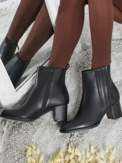 Botki Z Delikatnym Ociepleniem|Botki Na Słupku^Royalfashion Botki damskie eko skórzane na słupku Nerelle