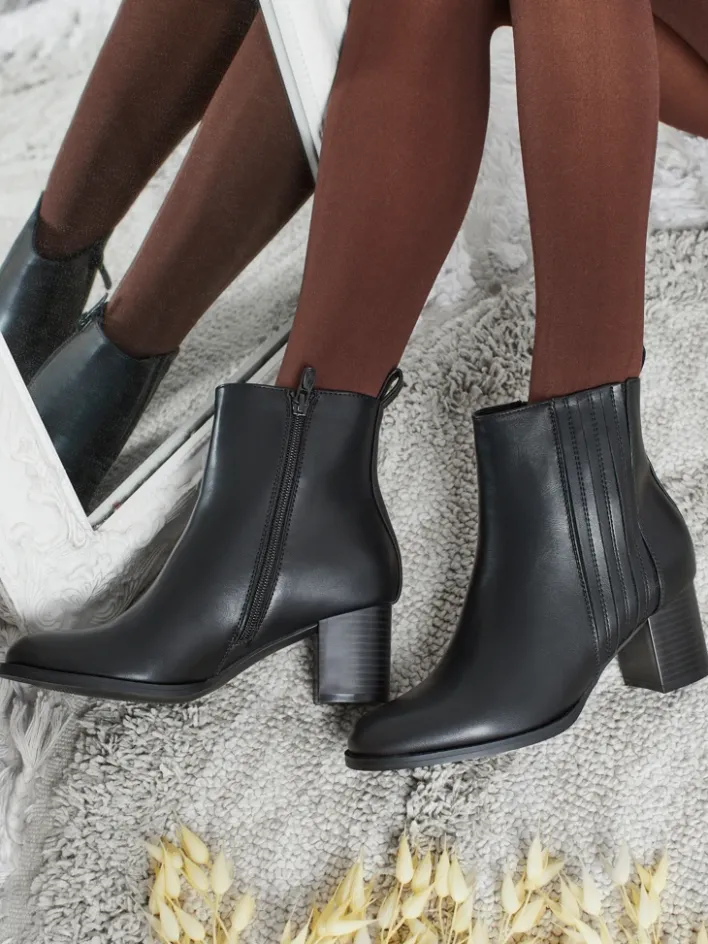 Botki Z Delikatnym Ociepleniem|Botki Na Słupku^Royalfashion Botki damskie eko skórzane na słupku Nerelle