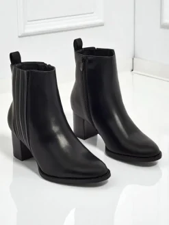 Botki Z Delikatnym Ociepleniem|Botki Na Słupku^Royalfashion Botki damskie eko skórzane na słupku Nerelle