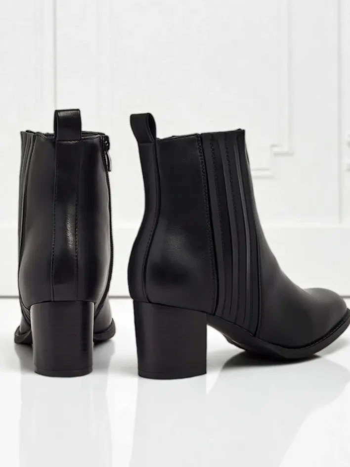 Botki Z Delikatnym Ociepleniem|Botki Na Słupku^Royalfashion Botki damskie eko skórzane na słupku Nerelle