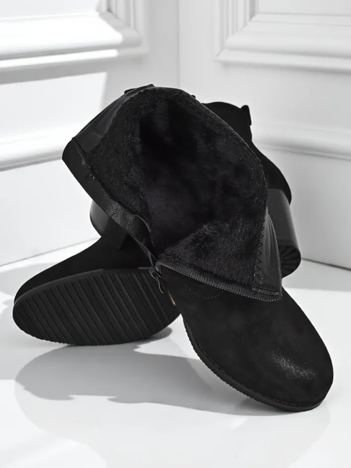 Botki Z Delikatnym Ociepleniem|Botki Na Słupku^Royalfashion Botki damskie eko zamszowe na obcasie Crimson Echo