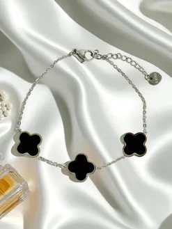 Biżuteria|Akcesoria Do Włosów^Royalfashion Bransoletka Callisto Nero z Motywem Kwiatu