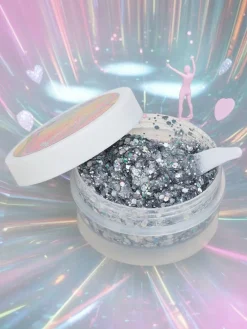 Twarz|Ciało^Royalfashion Brokatowy żel do zdobienia twarzy w kolorze srebrnym