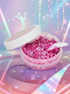 Twarz|Ciało^Royalfashion Brokatowy żel do zdobienia twarzy w kolorze różowym