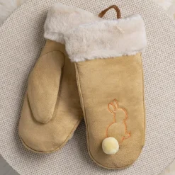 Rękawiczki^Royalfashion Brązowe dziecięce rękawiczki na sznurku i z jednym palcem - Rękawiczki brązowy