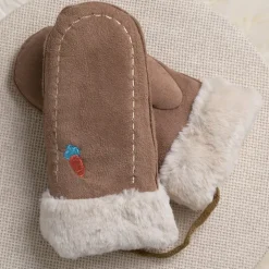 Rękawiczki^Royalfashion Brązowe dziecięce rękawiczki na sznurku i z jednym palcem - Rękawiczki brązowy