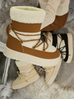 Śniegowce|Botki Na Platformie^Royalfashion Buty a'la śniegowce damskie Quill Haven Camel