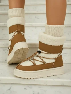 Śniegowce|Botki Na Platformie^Royalfashion Buty a'la śniegowce damskie Quill Haven Camel