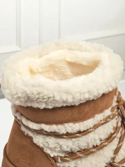 Śniegowce|Botki Na Platformie^Royalfashion Buty a'la śniegowce damskie Danira Camel