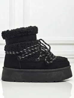 Śniegowce|Botki Na Platformie^Royalfashion Buty a'la śniegowce damskie Danira czarny