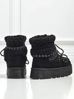 Śniegowce|Botki Na Platformie^Royalfashion Buty a'la śniegowce damskie Danira czarny