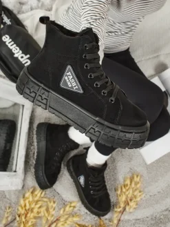 Botki Z Grubym Ociepleniem|Botki Na Platformie^Royalfashion Calzature Fashi Mykonos czarny