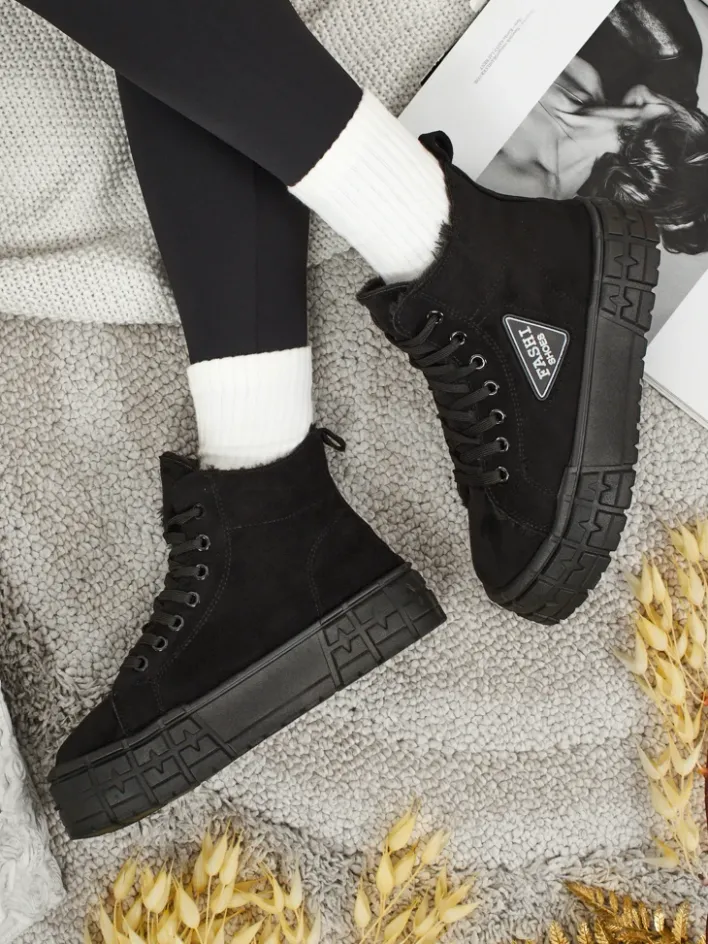 Botki Z Grubym Ociepleniem|Botki Na Platformie^Royalfashion Calzature Fashi Mykonos czarny