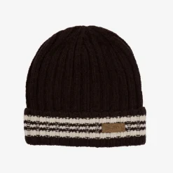 Czapki^Royalfashion Ciemnobrązowa męska czapka z domieszką wełny - Akcesoria Ciemnobrązowy