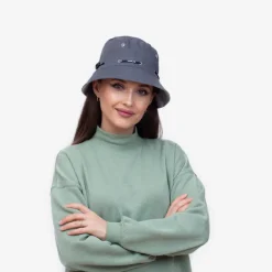 Czapki I Kapelusze^Royalfashion Ciemnoszara damska czapka typu bucket hat - Akcesoria Ciemnoszary