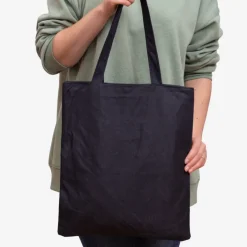 Materiałowe^Royalfashion Czarna materiałowa torba z napisem i nadrukiem kota - Akcesoria czarny