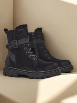 Workery|Botki Z Delikatnym Ociepleniem^Royalfashion Czarne damskie botki typu workery Miros