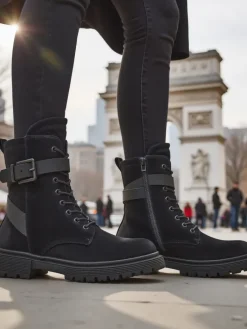 Workery|Botki Z Delikatnym Ociepleniem^Royalfashion Czarne damskie botki typu workery Miros