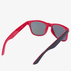 Okulary Przeciwsłoneczne^Royalfashion Czerwone damskie okulary przeciwsłoneczne z holograficzno - lustrzanym wykończeniem - Akcesoria czerwony