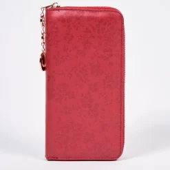 Portmonetki^Royalfashion duży wzorzysty portfel ze skóry ekologicznej matowej - Akcesoria czerwony