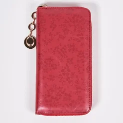 Portmonetki^Royalfashion duży wzorzysty portfel ze skóry ekologicznej matowej - Akcesoria czerwony