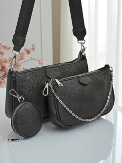 Małe Torebki^Royalfashion Damska torebka wielofunkcyjna Scylla w kolorze m ze skóry ekologicznej czarny