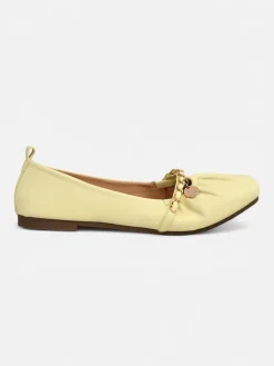 Buty Na Wielkie Wyjście|Baleriny Klasyczne^Royalfashion Damskie baleriny AURELIA Gialla z łańcuszkiem w kolorze m, eko skóra żółty
