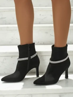 Botki Z Delikatnym Ociepleniem|Botki Na Szpilce^Royalfashion Damskie botki na szpilce Sorelia