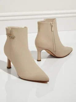 Botki Z Delikatnym Ociepleniem|Nowość^Royalfashion Damskie botki na szpilce Meloria beżowy