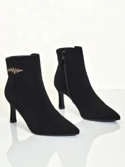 Botki Z Delikatnym Ociepleniem|Botki Na Szpilce^Royalfashion Damskie botki na szpilce Meloria czarny