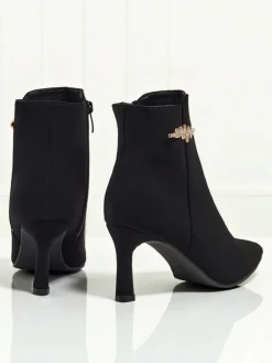 Botki Z Delikatnym Ociepleniem|Botki Na Szpilce^Royalfashion Damskie botki na szpilce Meloria czarny